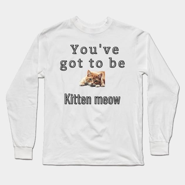 You've got to be kitten meow Long Sleeve T-Shirt by Art Enthusiast